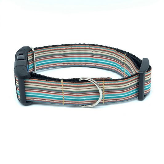 Blue Serape Striped Dog Collar
