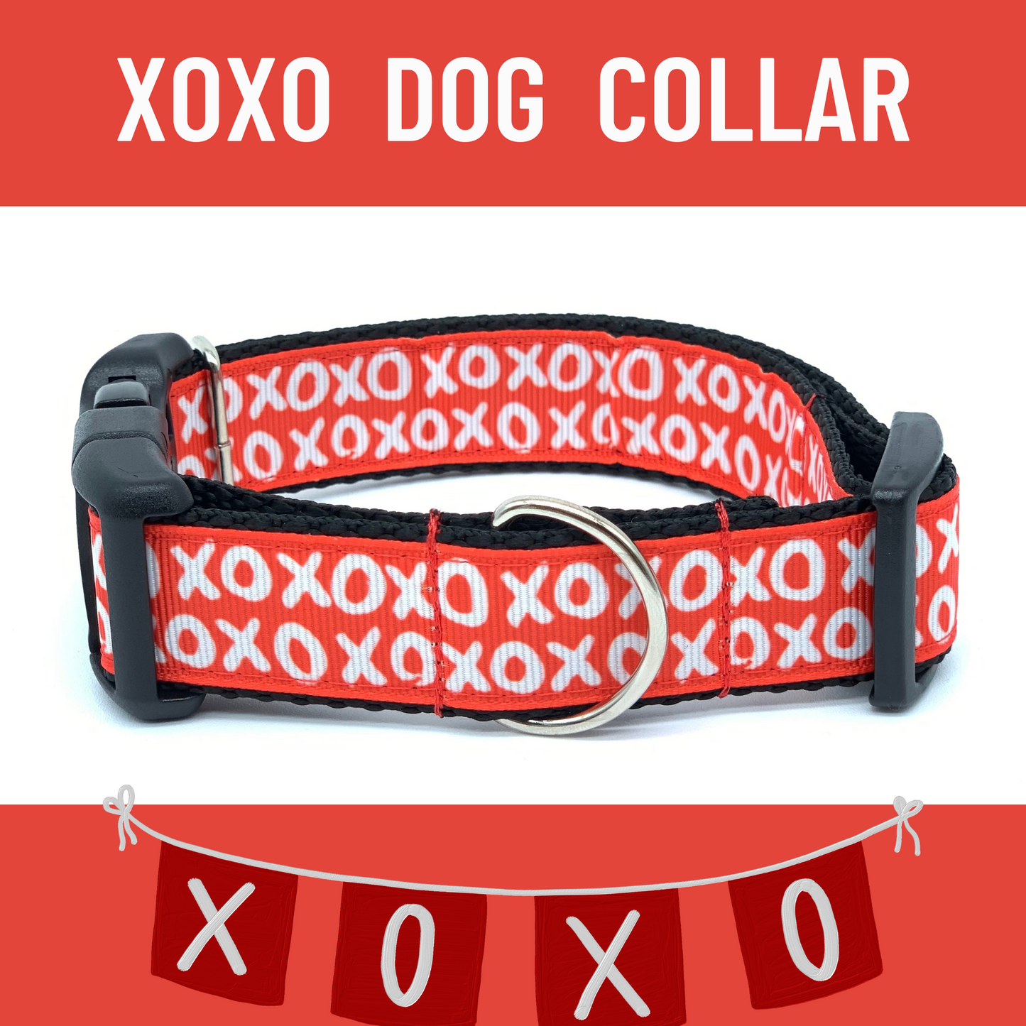 XOXO Heart Dog Collar