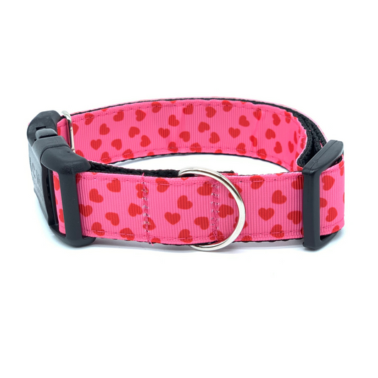Pink Heart Dog Collar