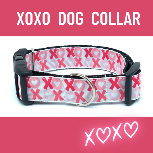 Pink XOXO Heart Dog Collar