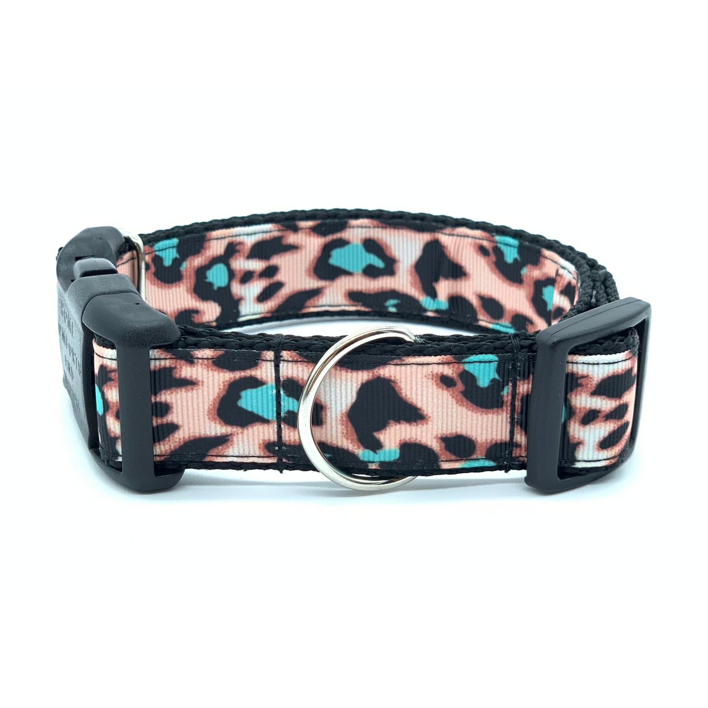 Turquoise Leopard Print Dog Collar