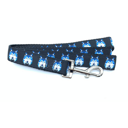 Black and Blue Wolf Dog Collar