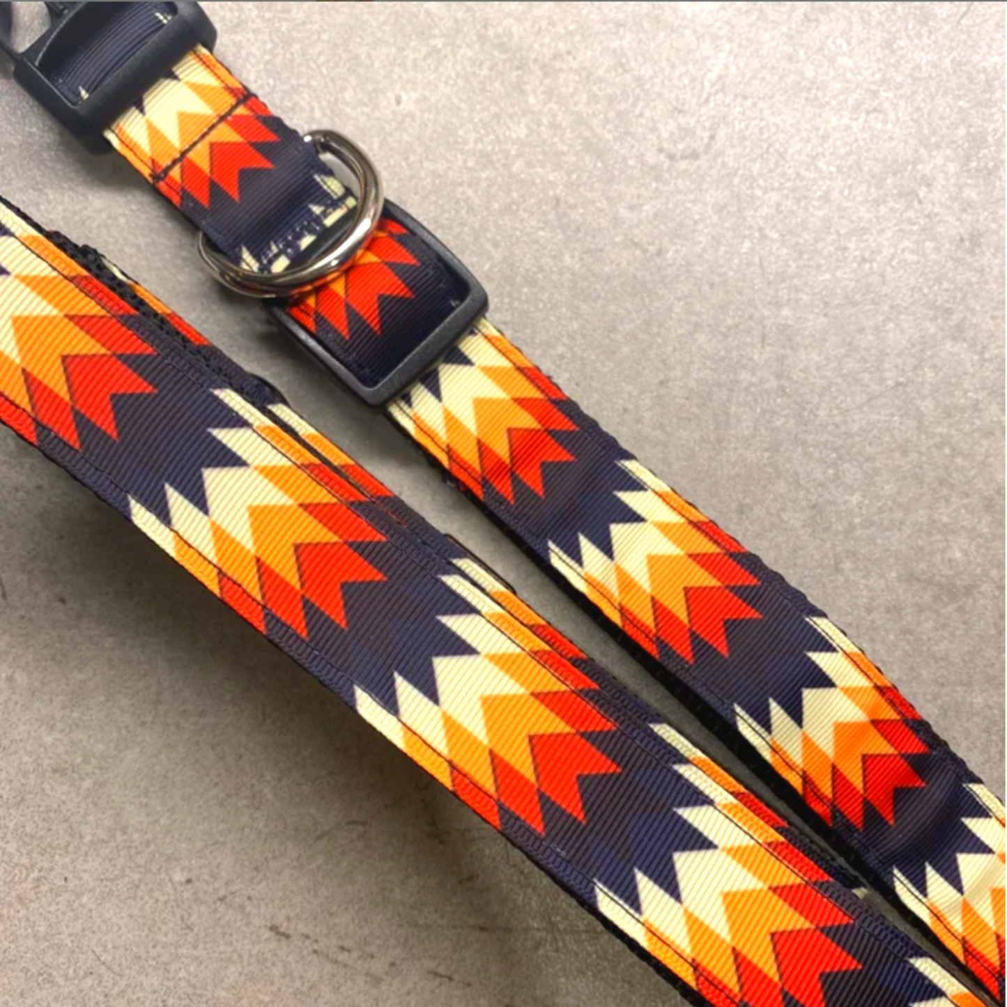 Black Orange Southwest Tribal Aztec Native Dog Collar