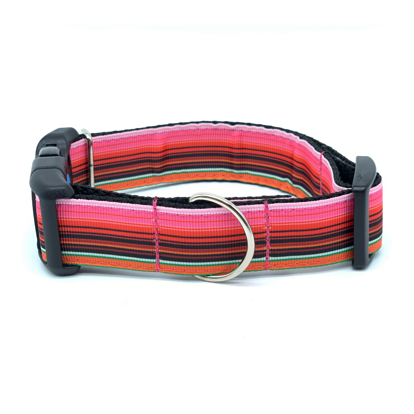 Pink Serape Stripes Dog Collar