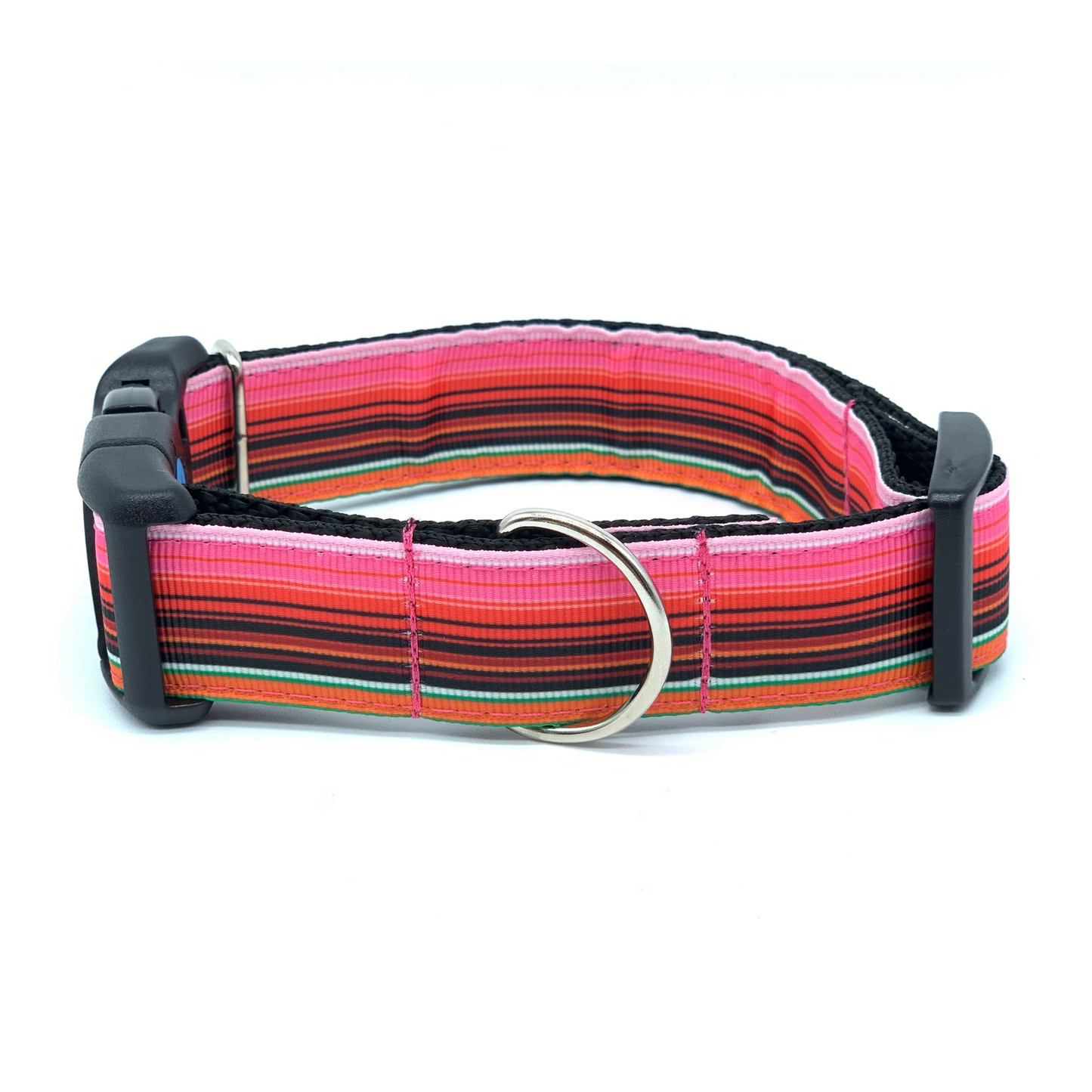 Pink Serape Striped Dog Collar