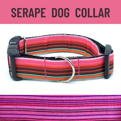 Pink Serape Striped Dog Collar