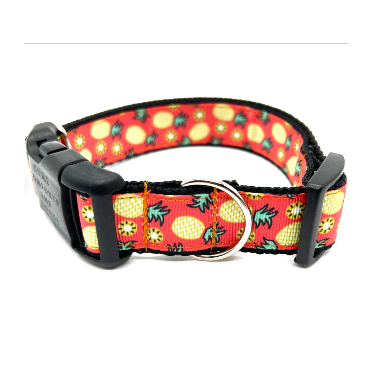 Coral Pineapple Dog Collar