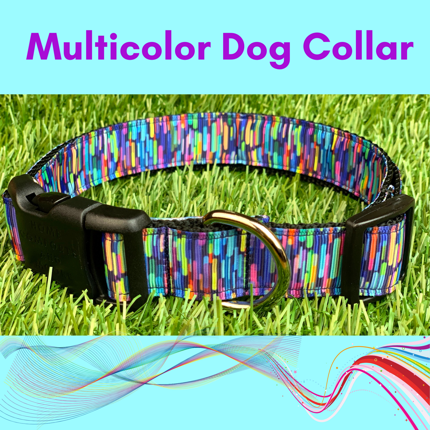 Multicolor Stripe Dog Collar