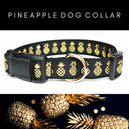 Gold Pineapple Dog Collar