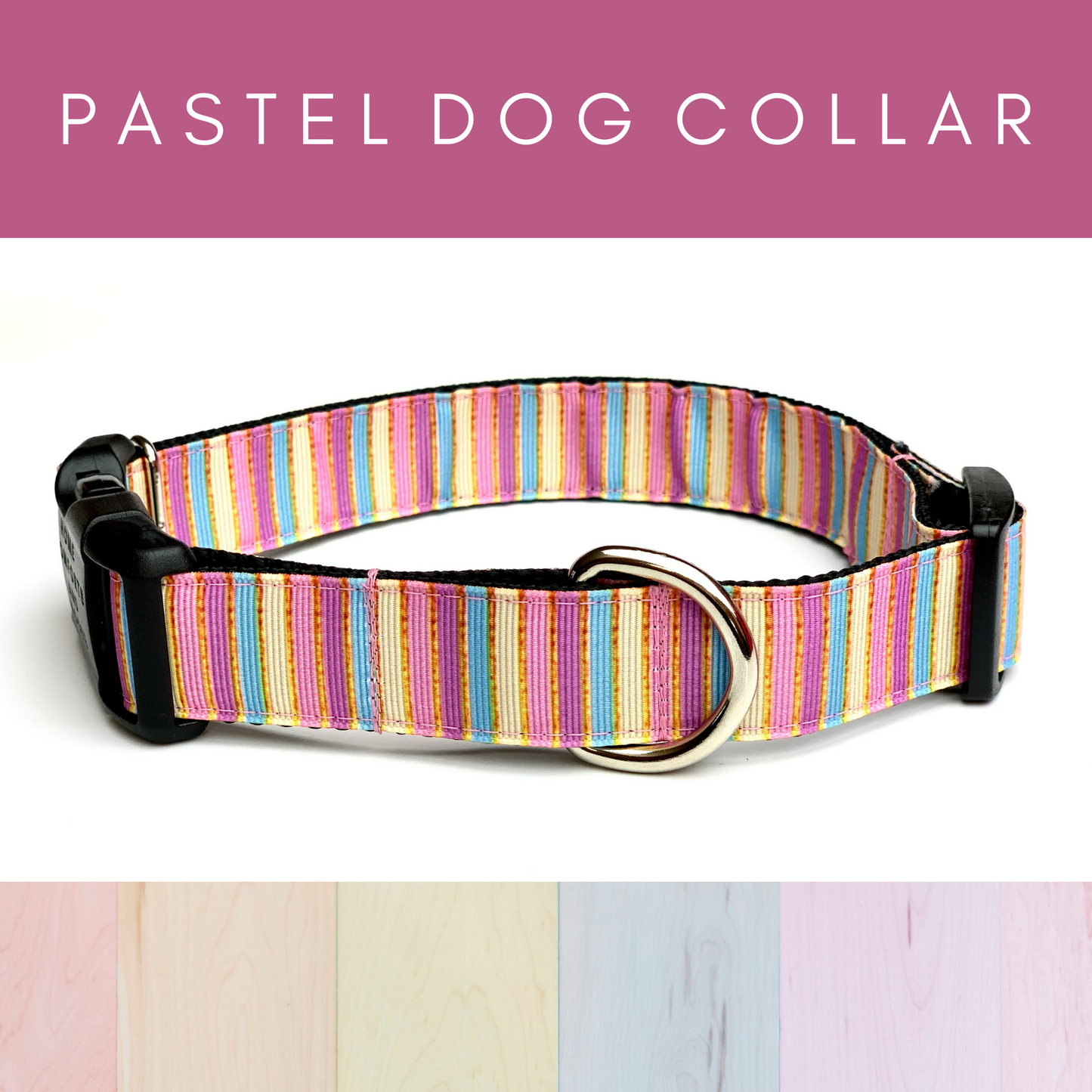 Pastel Stripe Dog Collar