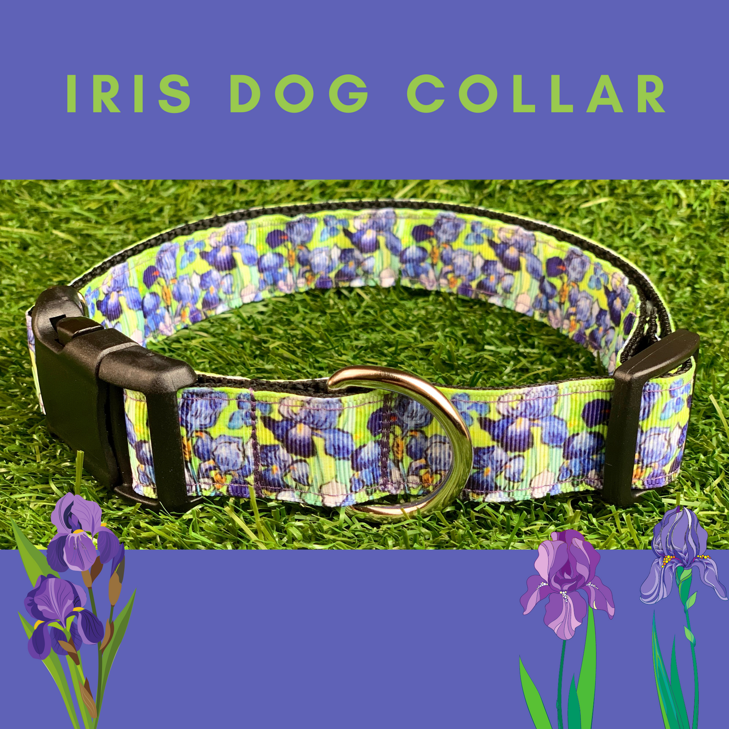 Vincent Van Gogh Iris Dog Collar