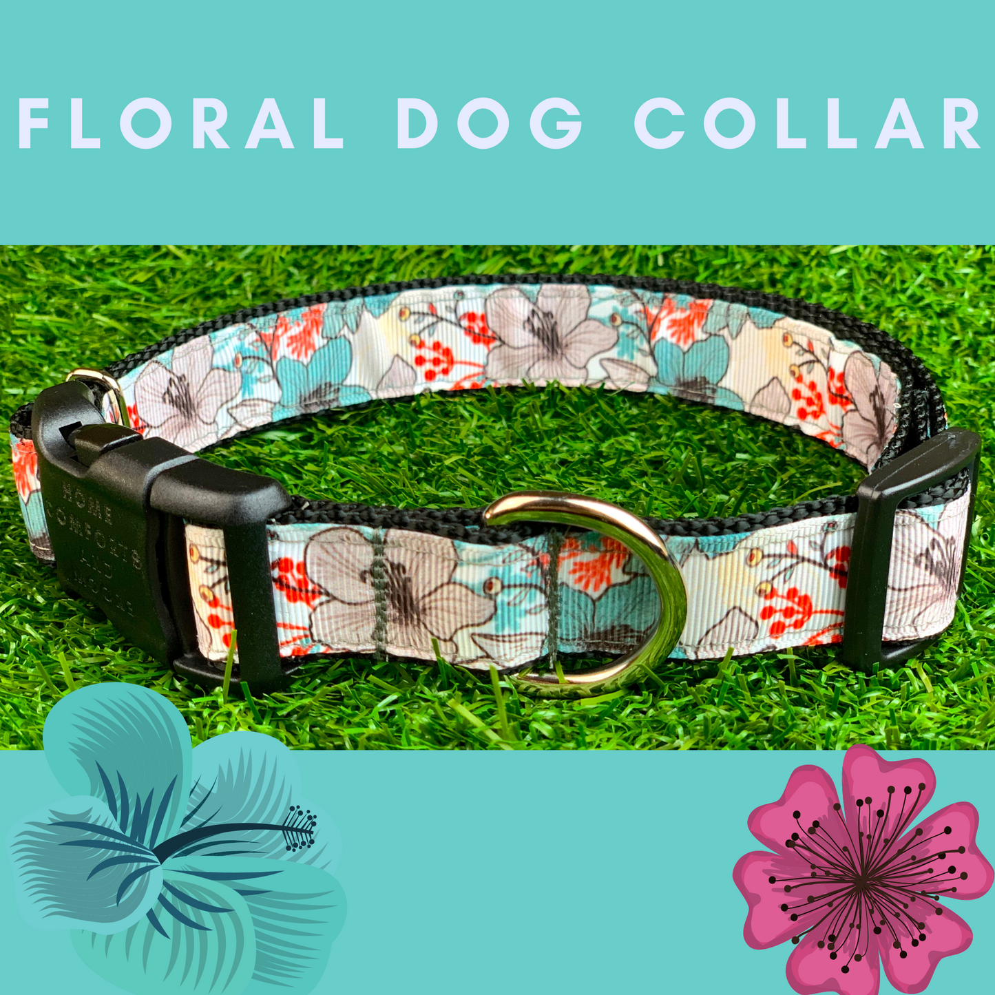Hawaiian Hibiscus Flower Dog Collar