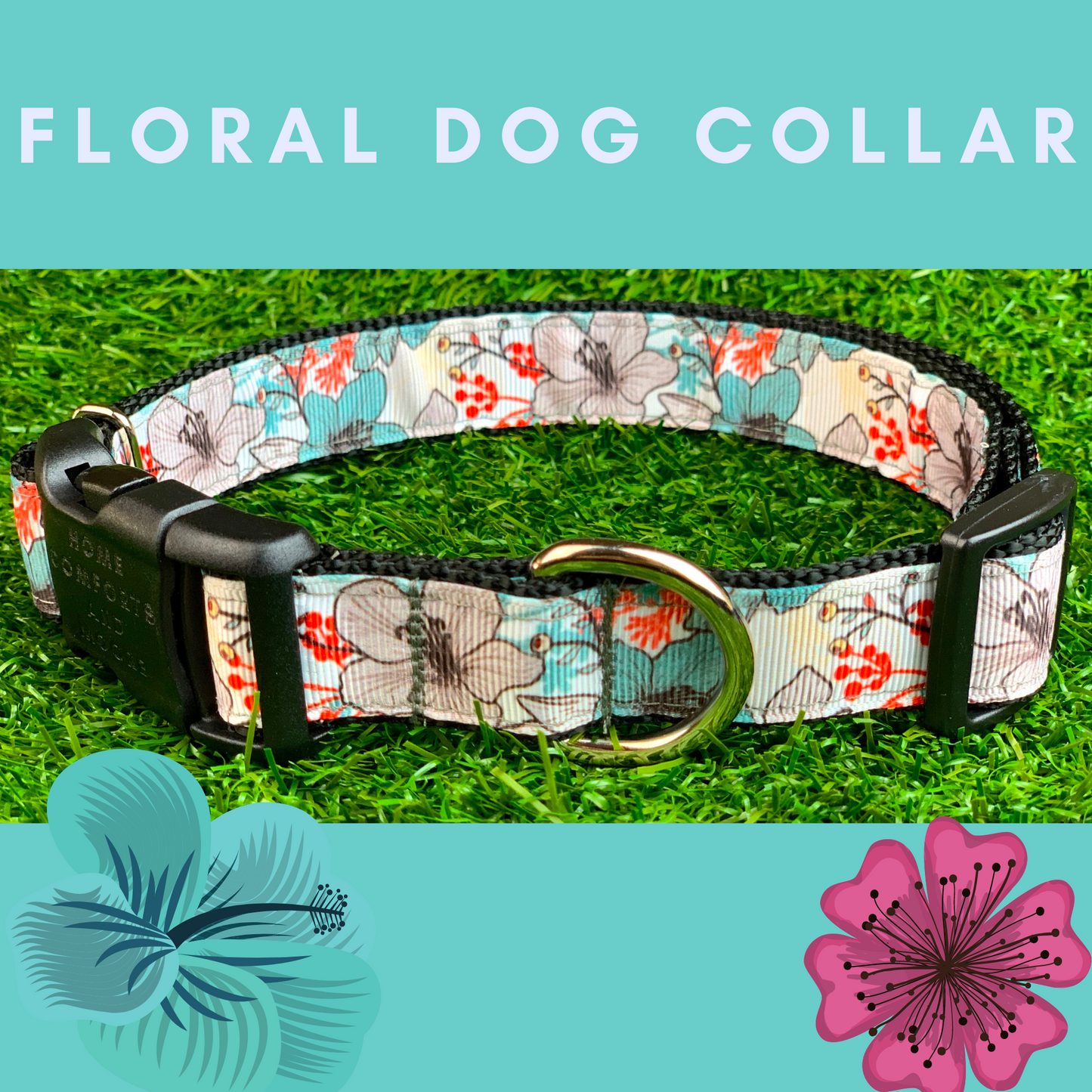 Aloha Hawaiian Hibiscus Flower Dog Collar