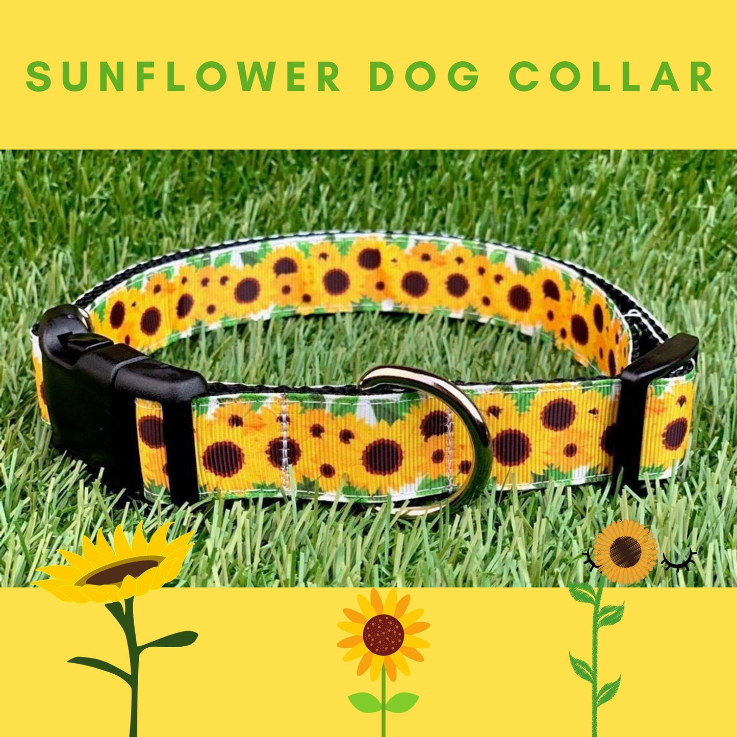 Sunflower Dog Collar