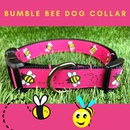 Pink Honey Bee Bumblebee Dog Collar