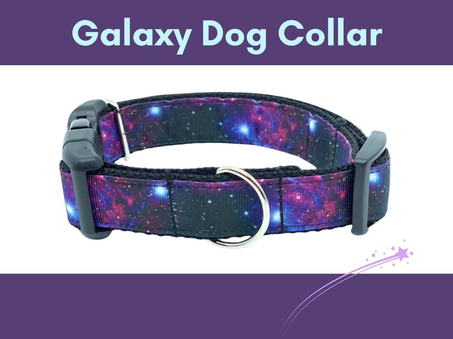 Purple Galaxy Space Dog Collar