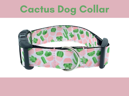 Pale Light Pink Cactus Saguaro Dog Collar