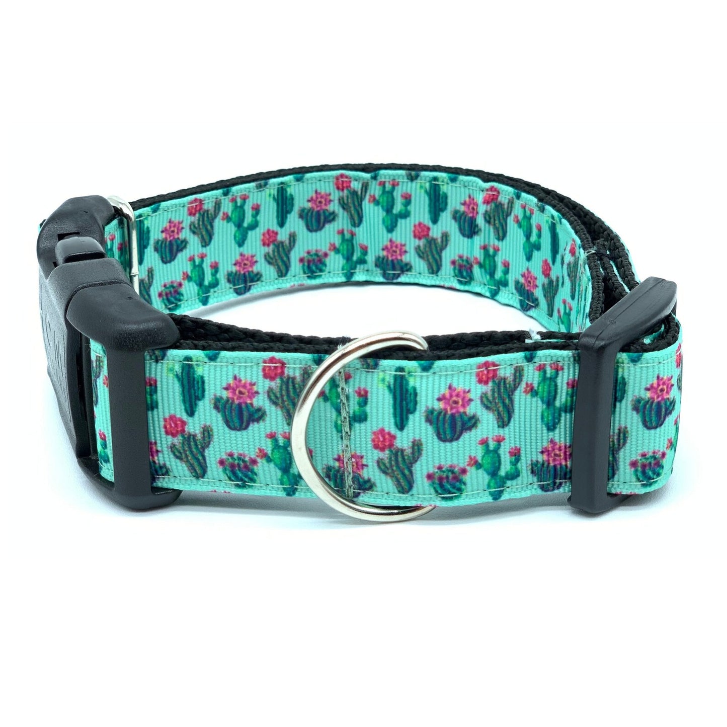 Teal and Pink Cactus Saguaro Dog Collar