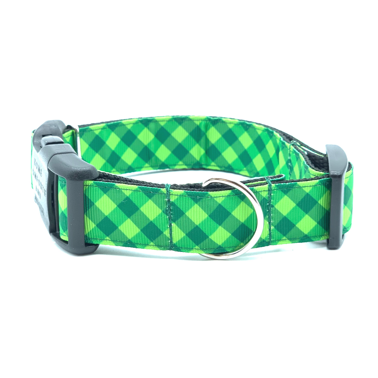 Lime Green Plaid Dog Collar