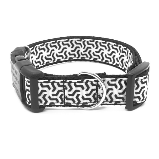 Black and White Geometric Dog Collar