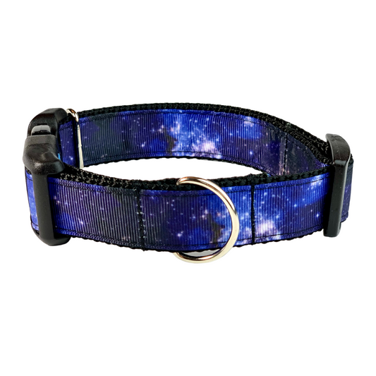 Blue Galaxy Space Dog Collar