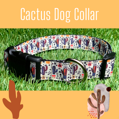 Modern Abstract Cactus Dog Collar