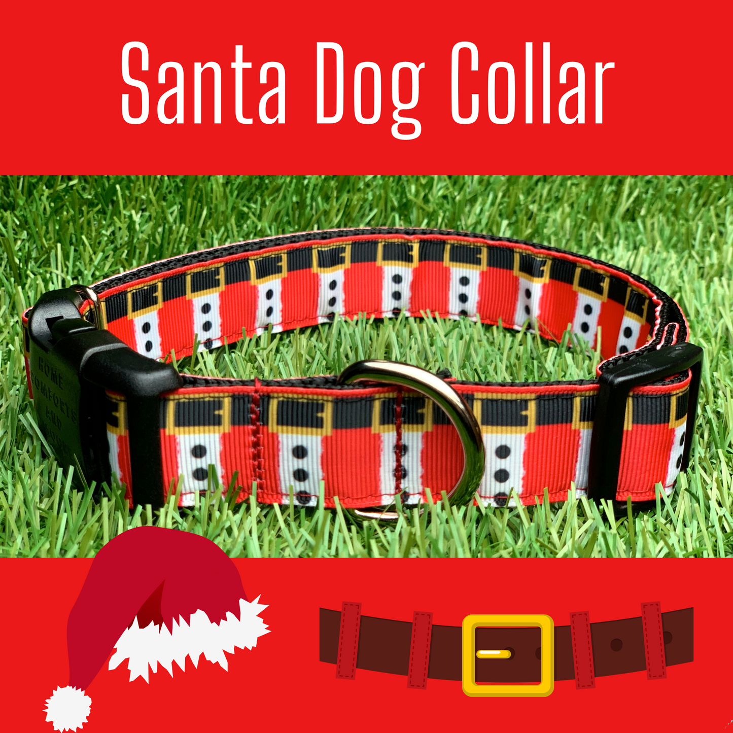 Santa Christmas Dog Collar