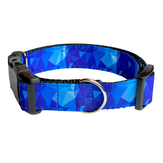 Blue Geometric Dog Collar
