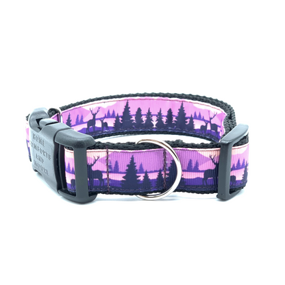 Purple Deer Forest Dog Collar