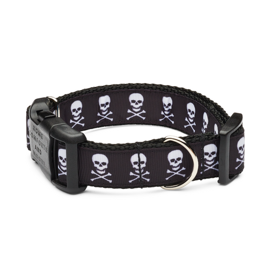 Pirate Skull Jolly Roger Skull and Crossbones Dog Collar