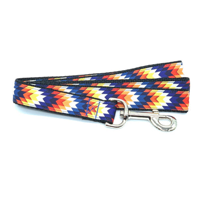 Blue Orange Southwest Tribal Aztec Native Dog Collar