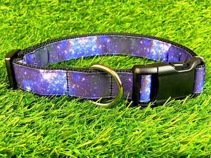 Blue Galaxy Space Dog Collar