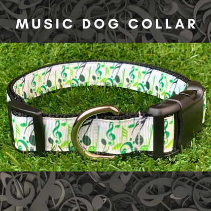 Music Notes Dog Collar