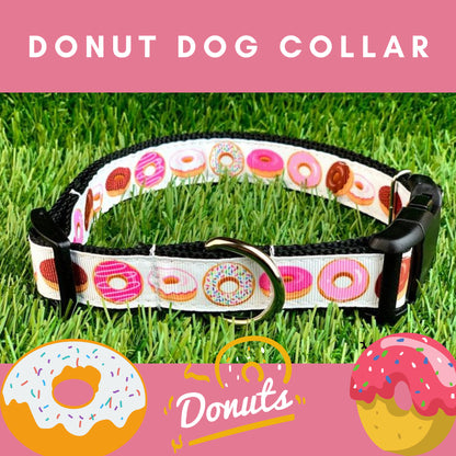 White Sprinkle Donut Dog Collar